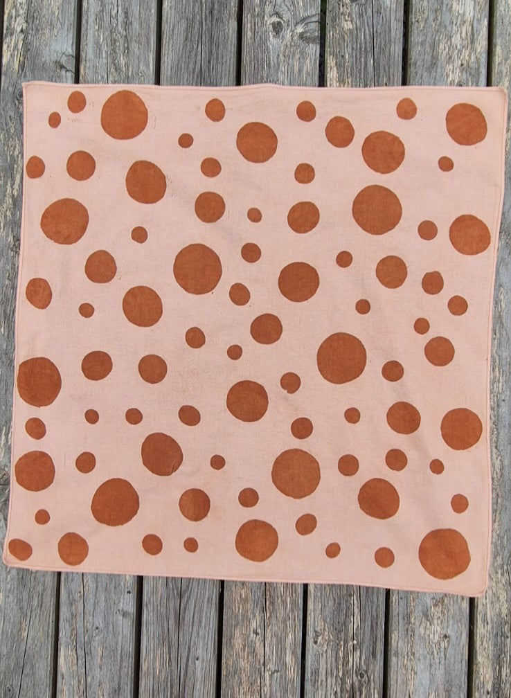 Naturally Dyed Bandana - Circles
