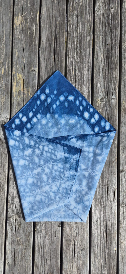 Naturally Dyed Bandana - Ombre Indigo