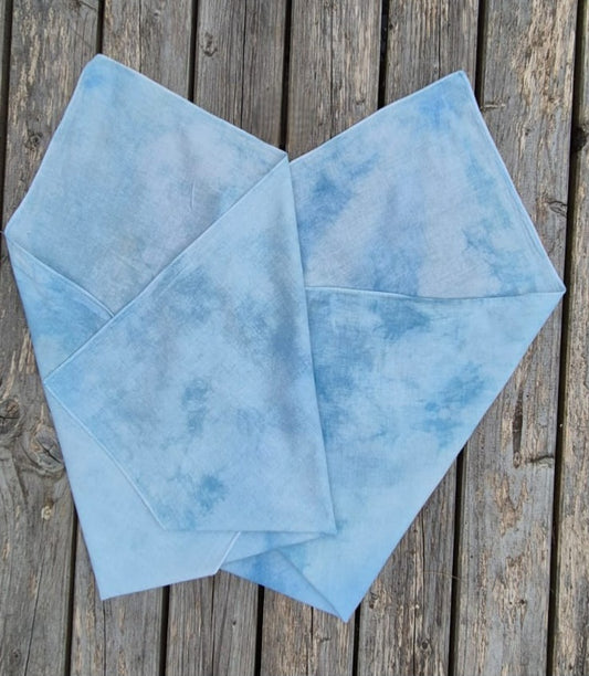 Naturally Dyed Bandana - Indigo Clouds
