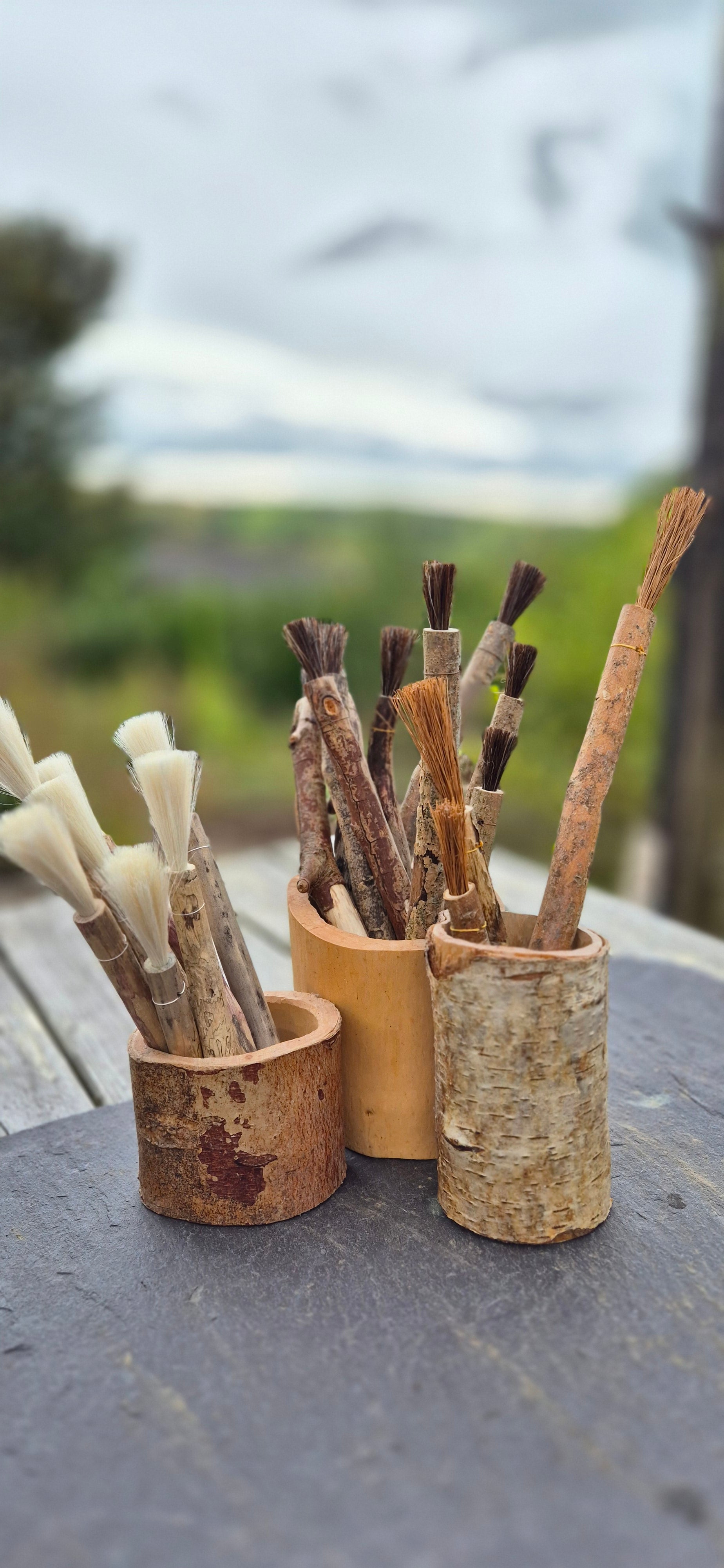 Handmade Natural Fibre Paintbrush - Driftwood Handle – Coppice and Colour